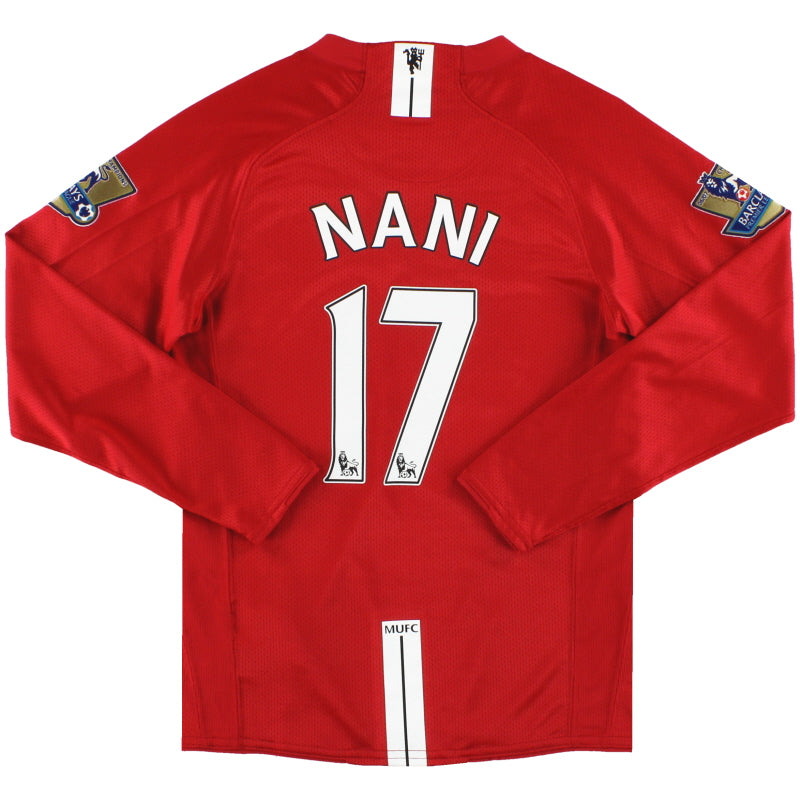 2007-09 Manchester United Nike Home Shirt L/S Nani #17 *w/tags* M.Boys Football Shirt