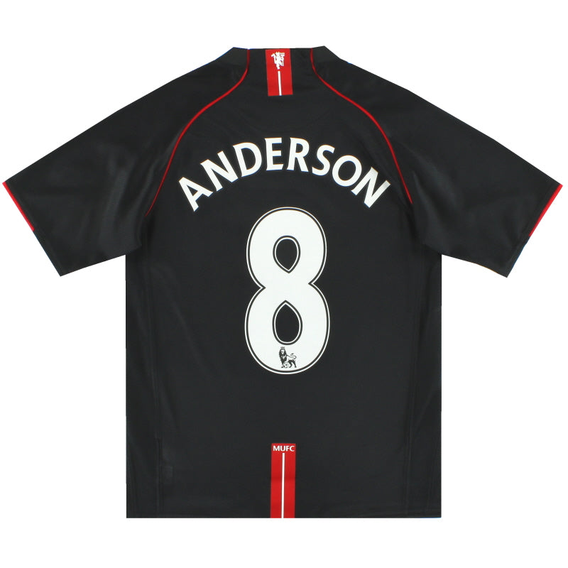 2007-09 Manchester United Nike Away Shirt Anderson #8 XL.Boys Football Shirt