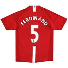 2007-09 Manchester United Nike Home Shirt Ferdinand #5 S Football Shirt