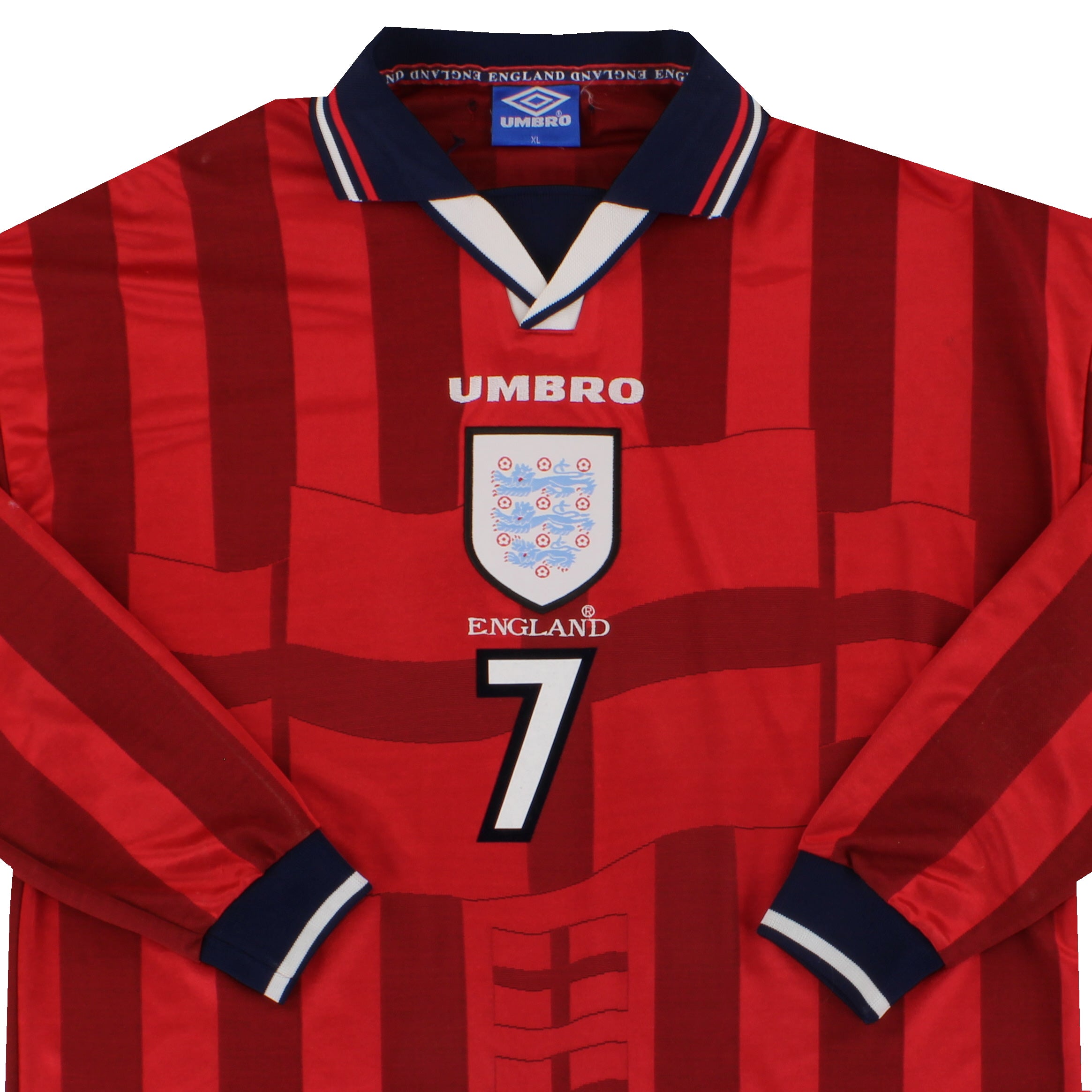 1997-99 England Umbro Away Shirt Beckham #7 L/S XL 735010