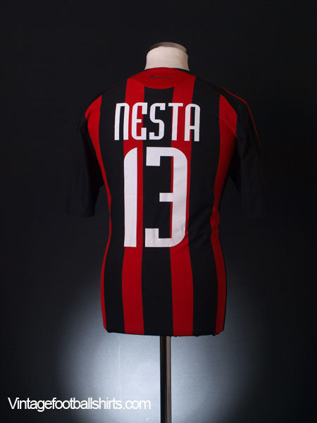 2008-09 AC Milan Home Shirt Nesta #13 M Football Shirt