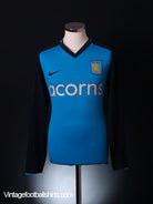 2008-09 Aston Villa Away Shirt L/S M Football Shirt
