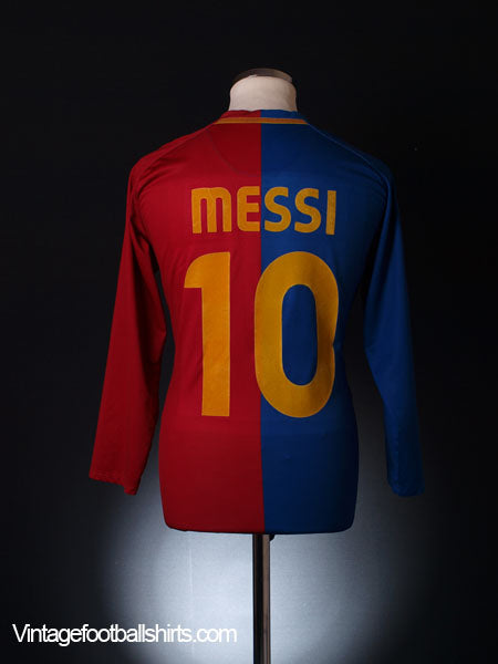 2008-09 Barcelona Home Shirt Messi #10 L/S M | Vintage Football Shirts