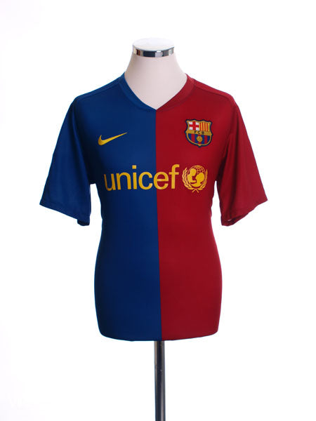 2008-09 Barcelona Home Shirt L Football Shirt