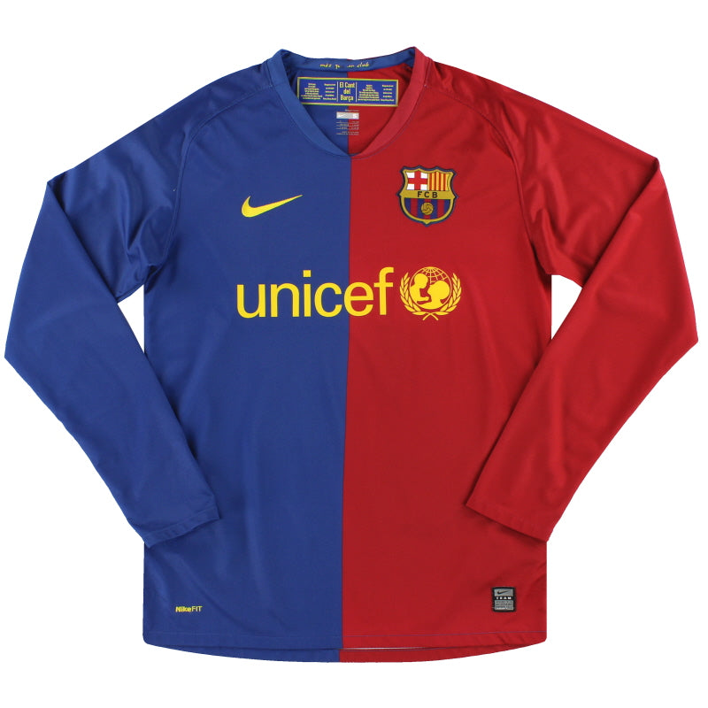 2008-09 Barcelona Nike Home Shirt L/S S Football Shirt