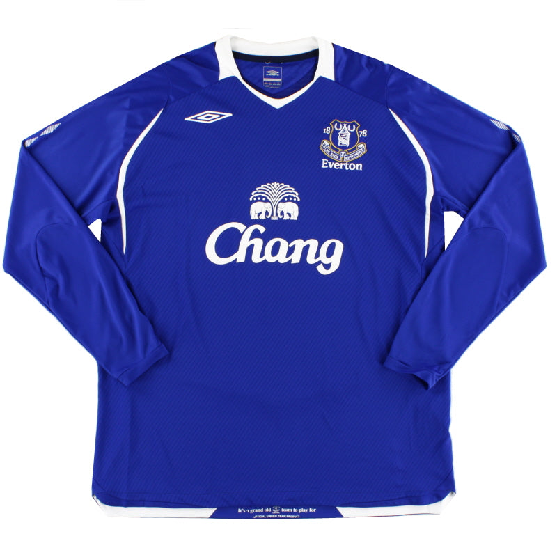 2008-09 Everton Home Shirt L/S *As new* XXL Football Shirt