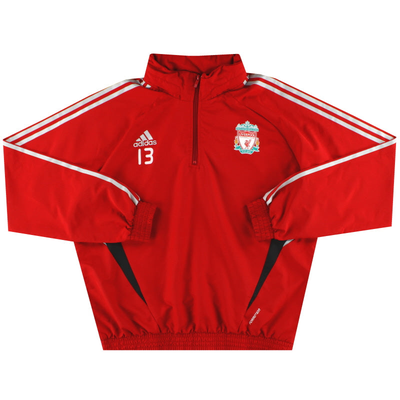 2008-09 Liverpool adidas Player Issue 1/4 Zip Rain Jacket #13 L Jacket