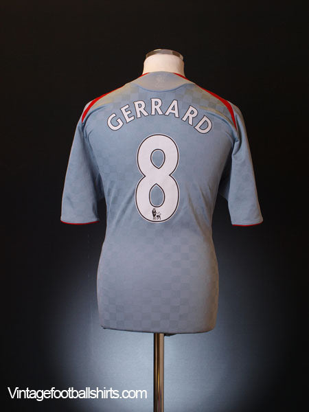 2008-09 Liverpool Away Shirt Gerrard #8 S Football Shirt
