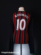 2008-09 Manchester City Away Shirt Robinho #10 L/S XXL Football Shirt