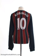 2008-09 Manchester City Away Shirt Robinho #10 L/S XL Football Shirt