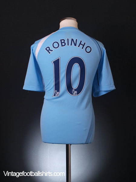 2008-09 Manchester City Home Shirt Robinho #10 L Football Shirt