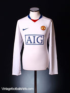 2008-09 Manchester United Away Shirt L/S L Football Shirt