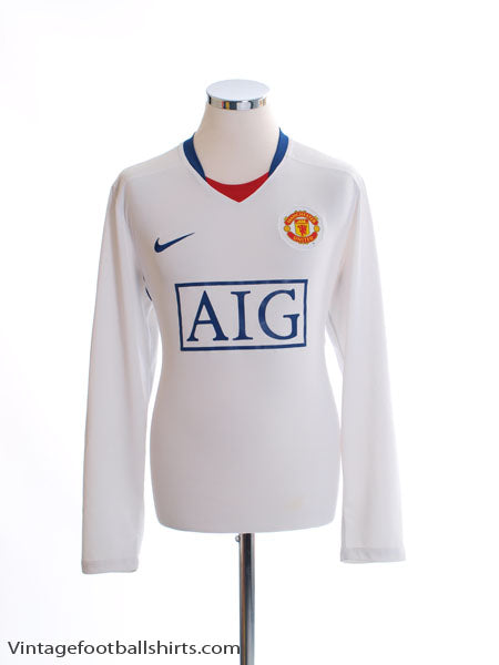 2008-09 Manchester United Away Shirt L/S L Football Shirt