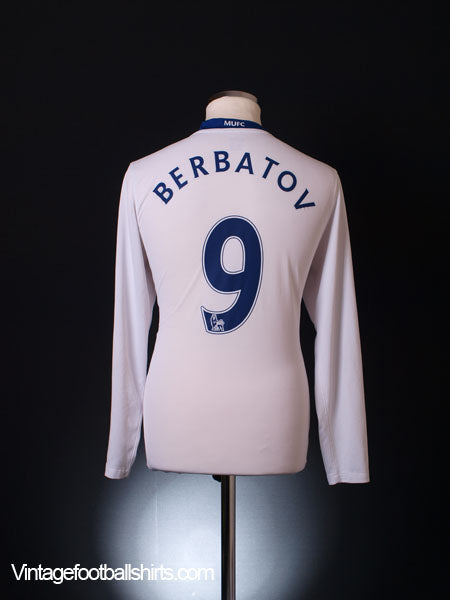 2008-09 Manchester United Away Shirt Berbatov #9 L/S M Football Shirt