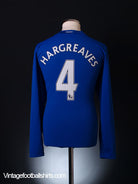 2008-09 Manchester United Shirt Hargreaves #4 *As New* L Football Shirt