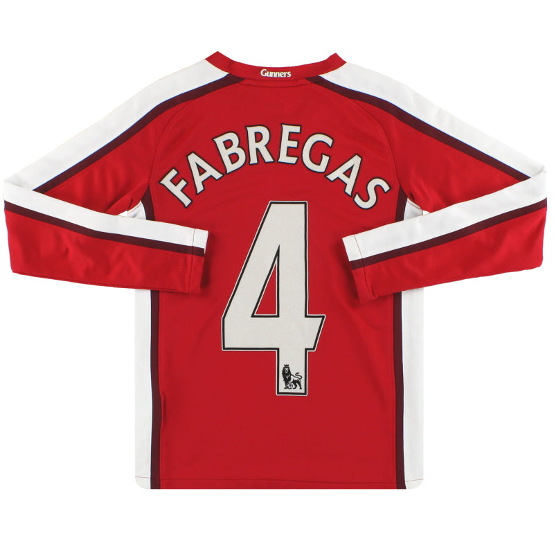 2008-10 Arsenal Nike Home Shirt Fabregas #4 L/S S.Boys Football Shirt