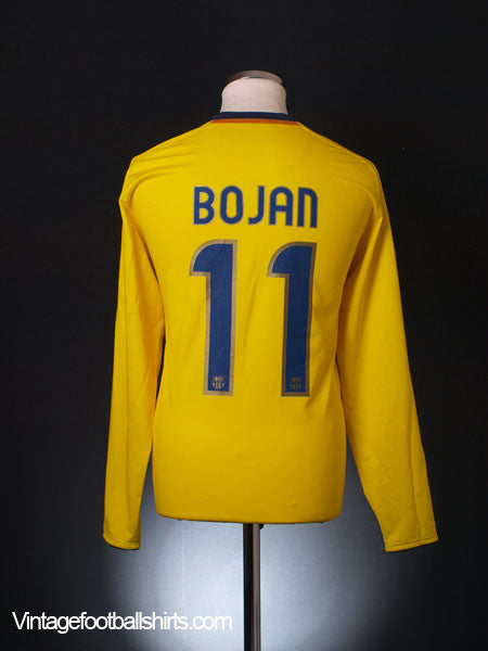 2008-10 Barcelona Away Shirt Bojan #11 L/S M Football Shirt