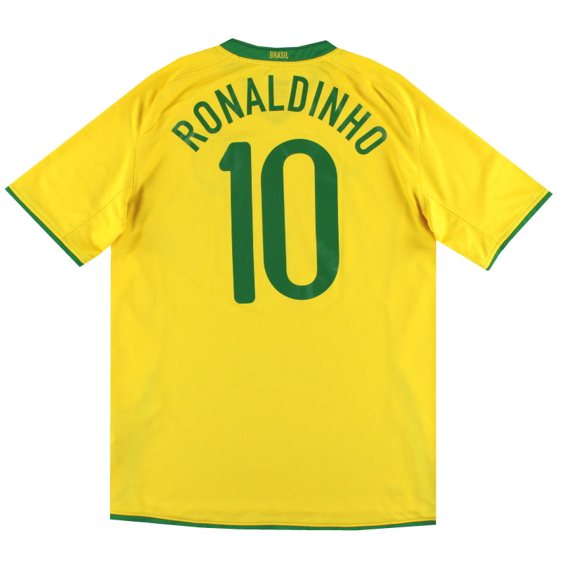 2008-10 Brazil Nike Home Shirt Ronaldinho #10 L Football Shirt