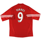 2008-10 Liverpool adidas Home Shirt Torres #9 L/S XL Football Shirt
