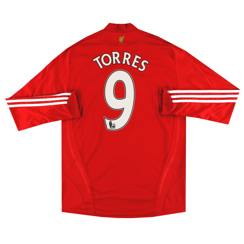 2008-10 Liverpool adidas Home Shirt Torres #9 L/S L Football Shirt