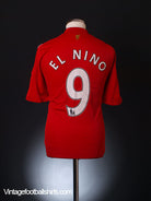 2008-10 Liverpool Home Shirt El Nino #9 *Mint* M Football Shirt