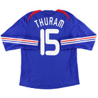2008 France adidas Match Worn Home Shirt Thuram #15 L/S (v England) L Football Shirt