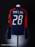 2008 New England Match Issue Home Shirt Phelan #28 L/S M Football Shirt