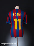 2009-10 Barcelona Home Shirt Bojan #11 L Football Shirt