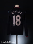 2009-10 Everton Away Shirt Neville #18 L/S M Football Shirt