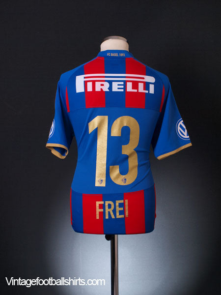 2009-10 FC Basel Match Issue Home Shirt Frei #13 M Football Shirt
