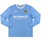2009-10 Manchester City Umbro Home Shirt *Mint* L/S L Football Shirt