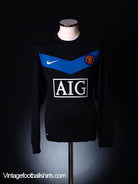 2009-10 Manchester United Away Shirt L/S M Football Shirt