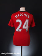 2009-10 Manchester United Home Shirt Fletcher #24 S Football Shirt