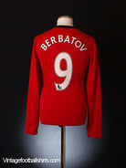 2009-10 Manchester United Player Issue Home Shirt Berbatov #9 L/S L Football Shirt
