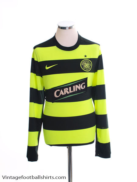 2009-11 Celtic Away Shirt L/S M Football Shirt