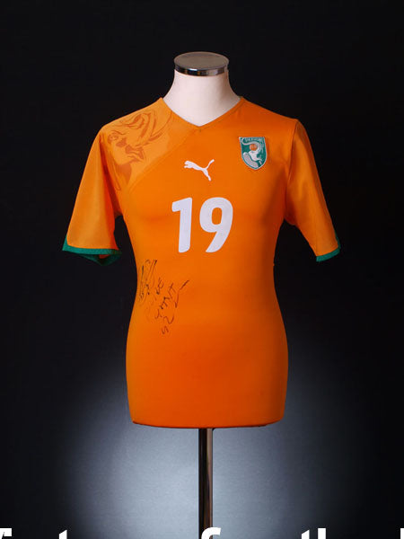 2009 Ivory Coast Match Worn Signed Home Shirt Toure #19 (vs. Germany) Football Shirt