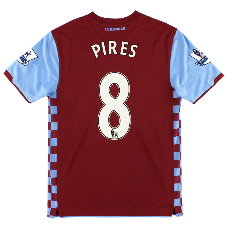 2010-11 Aston Villa Home Shirt Pires #8 M Football Shirt