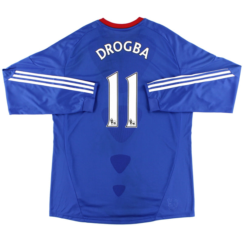 2010-11 Chelsea Home Shirt Drogba #11 L/S XL Football Shirt