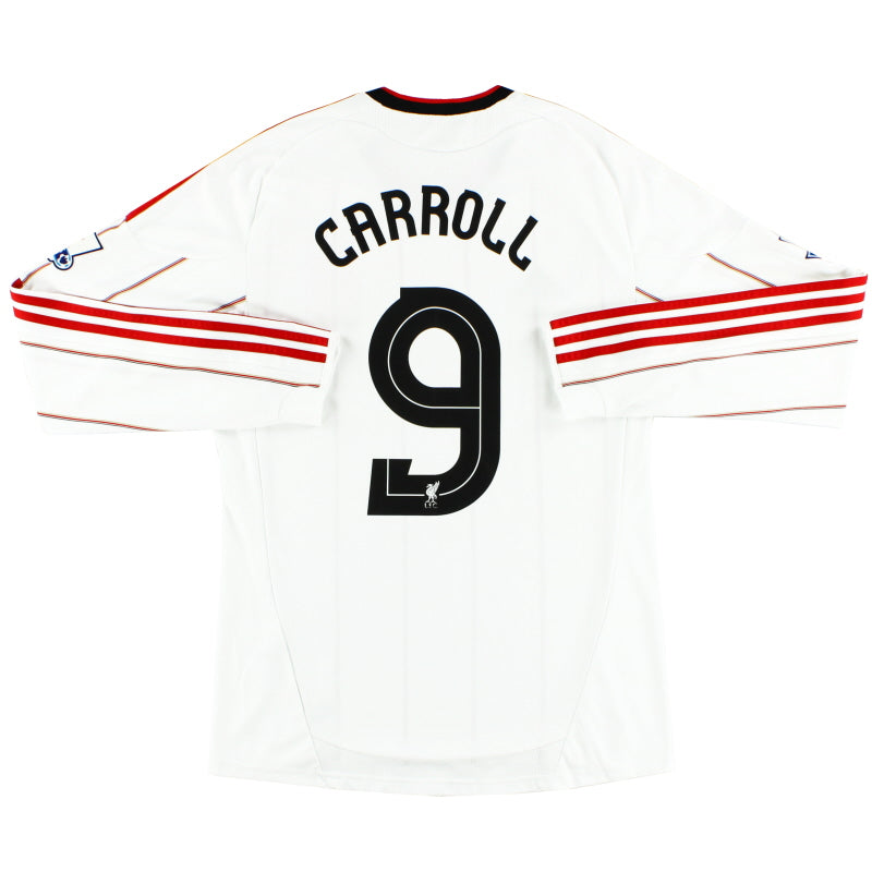 2010-11 Liverpool Away Shirt Carroll #9 L/S M Football Shirt
