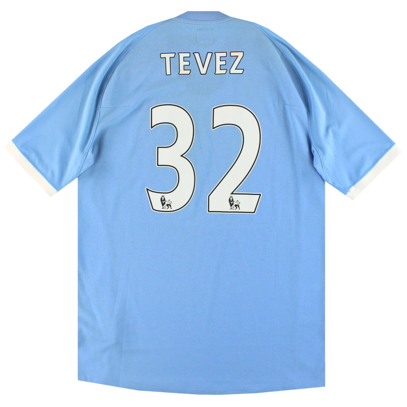2010-11 Manchester City Umbro Home Shirt Tevez #32 L Football Shirt