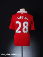 2010-11 Manchester United Home Shirt Gibson #28 M Football Shirt