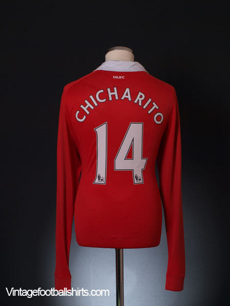 2010-11 Manchester United Home Shirt Chicharito #14 L/S L Football Shirt