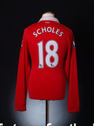 2010-11 Manchester United Home Shirt Scholes #18 *Mint* L/S S Football Shirt