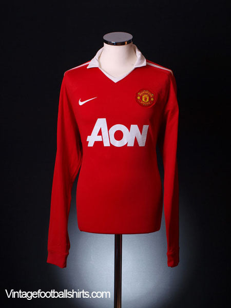 2010-11 Manchester United Home Shirt L/S M Football Shirt