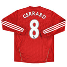 2010-12 Liverpool adidas Home Shirt Gerrard #8 L/S L.Boys Football Shirt