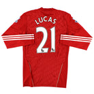 2010-12 Liverpool adidas Match Issue Home Shirt Lucas #21 L/S L Football Shirt