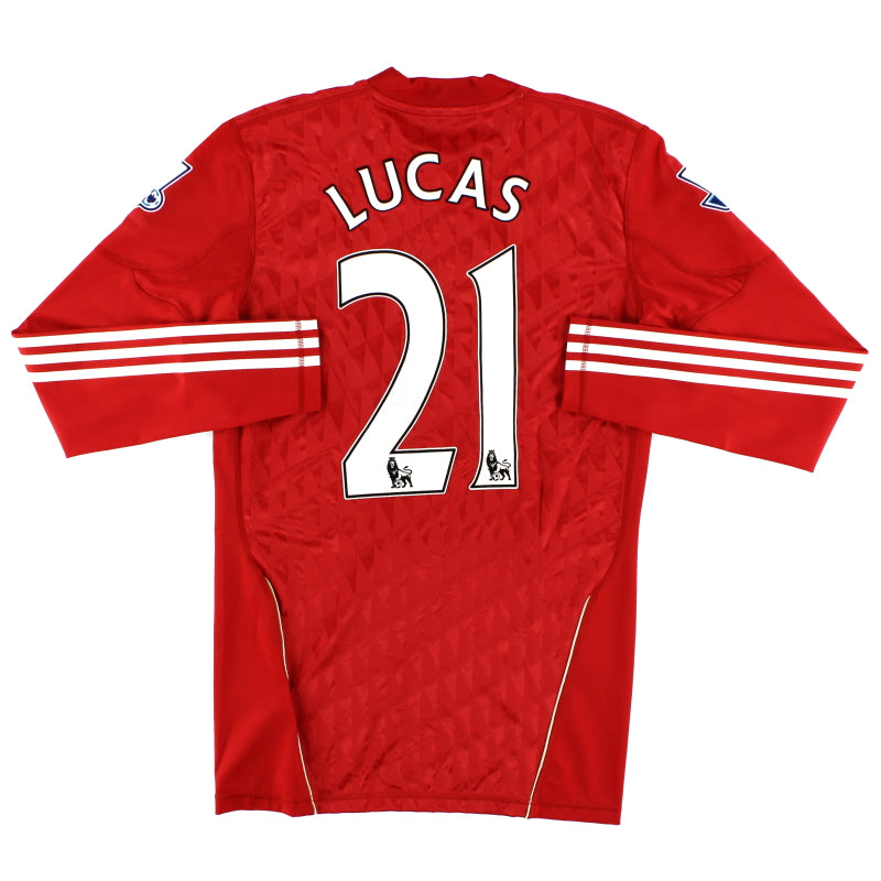 2010-12 Liverpool adidas Match Issue Home Shirt Lucas #21 L/S L Football Shirt
