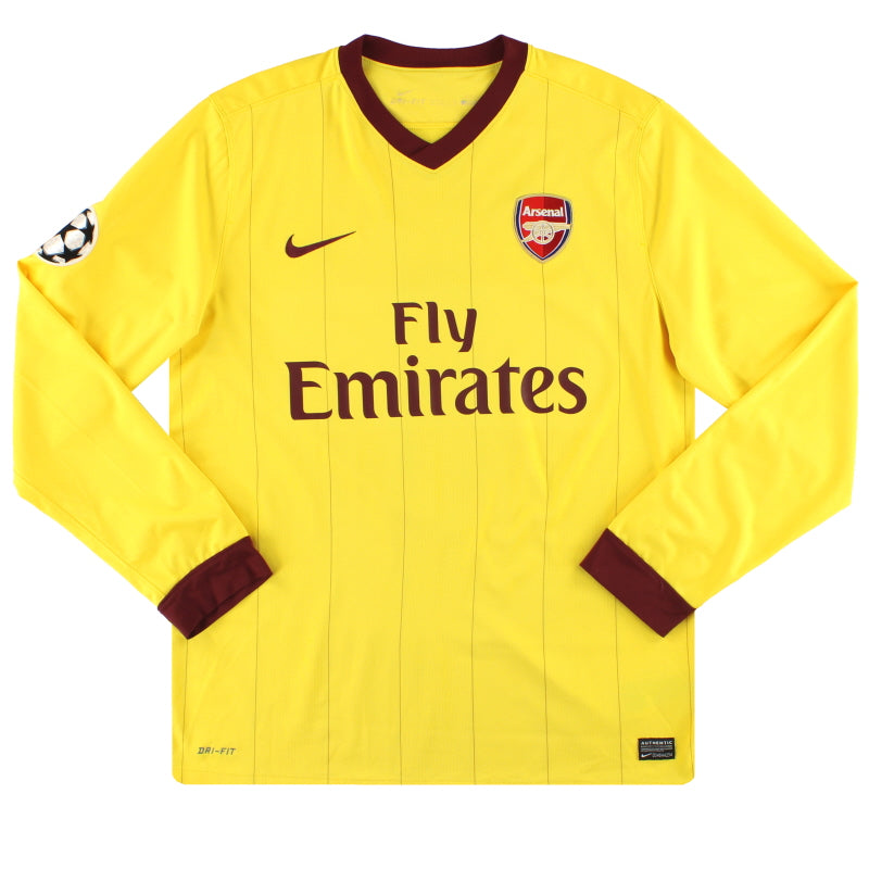 Nike Arsenal 長袖ユニフォーム 13番 イエロー 2010-13 Arsenal Nike Away Shirt Nasri #8 L/S L 386825-749