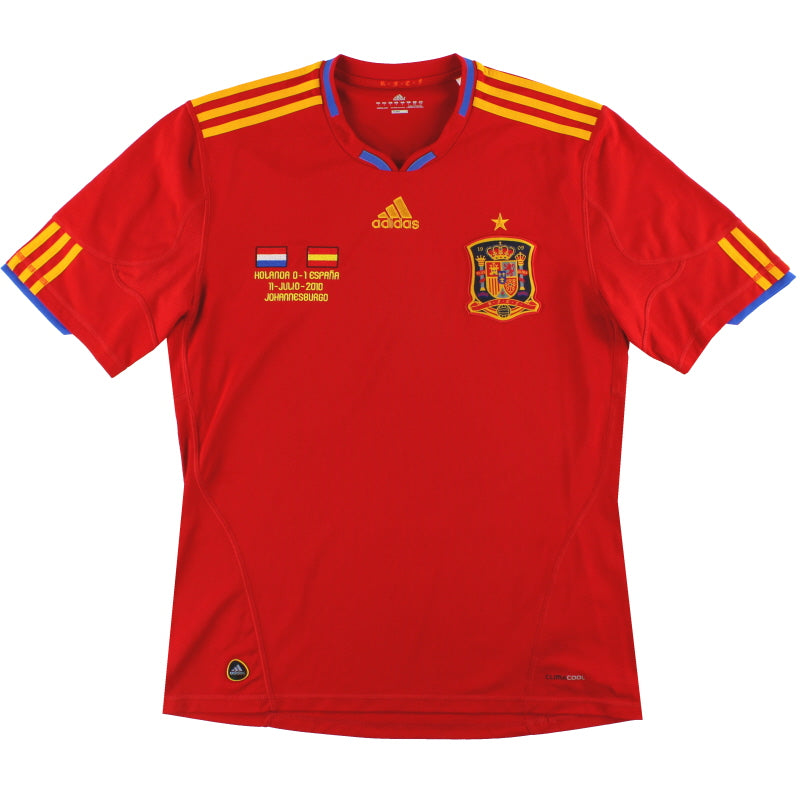 2010 Spain adidas 'Campeones' Home Shirt L Football Shirt