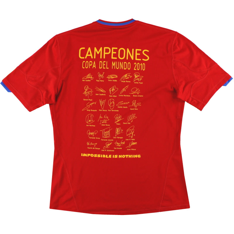 adidas スペイン代表 2010 ワールドカップ シャツ　メンズMサイズ 2010 Spain adidas 'Campeones' Home Shirt L V31236 | Vintage